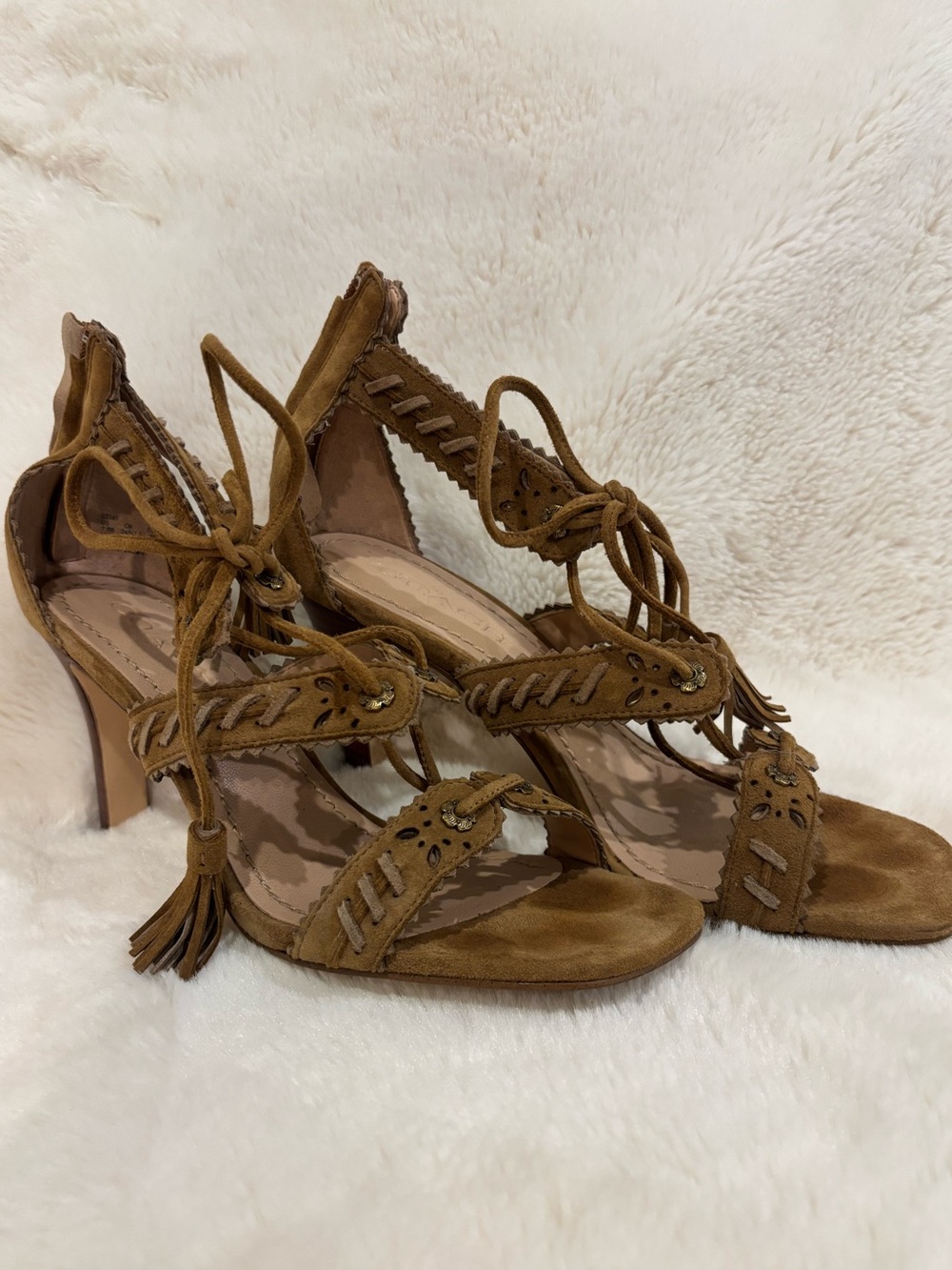 Brown Suede Coach Heels